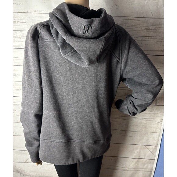 Lululemon Fleece Hoodie Medium Dark Gray Full Zip Long Sleeve Thumbholes Jacket - Picture 10 of 15